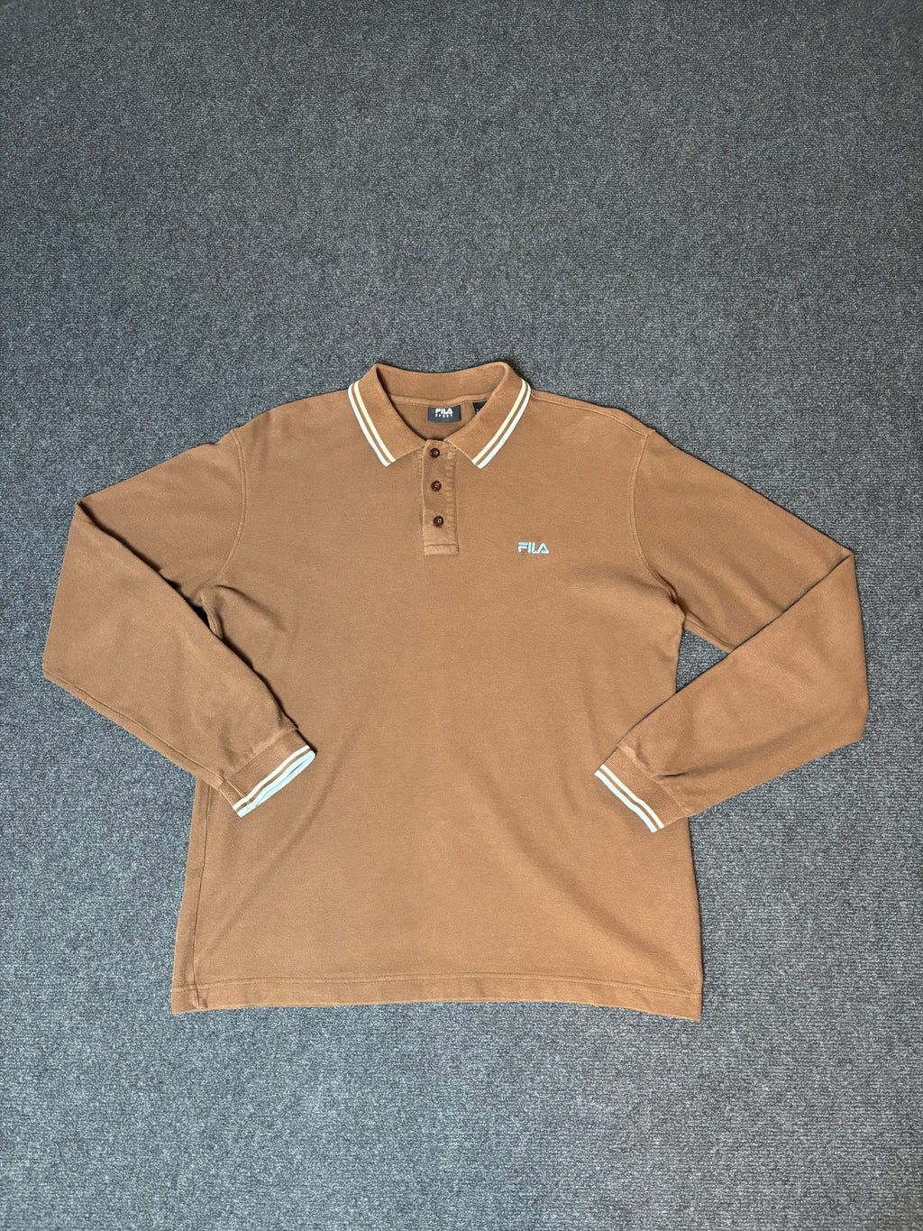 Fila Vintage Long Sleeve Polo Shirt