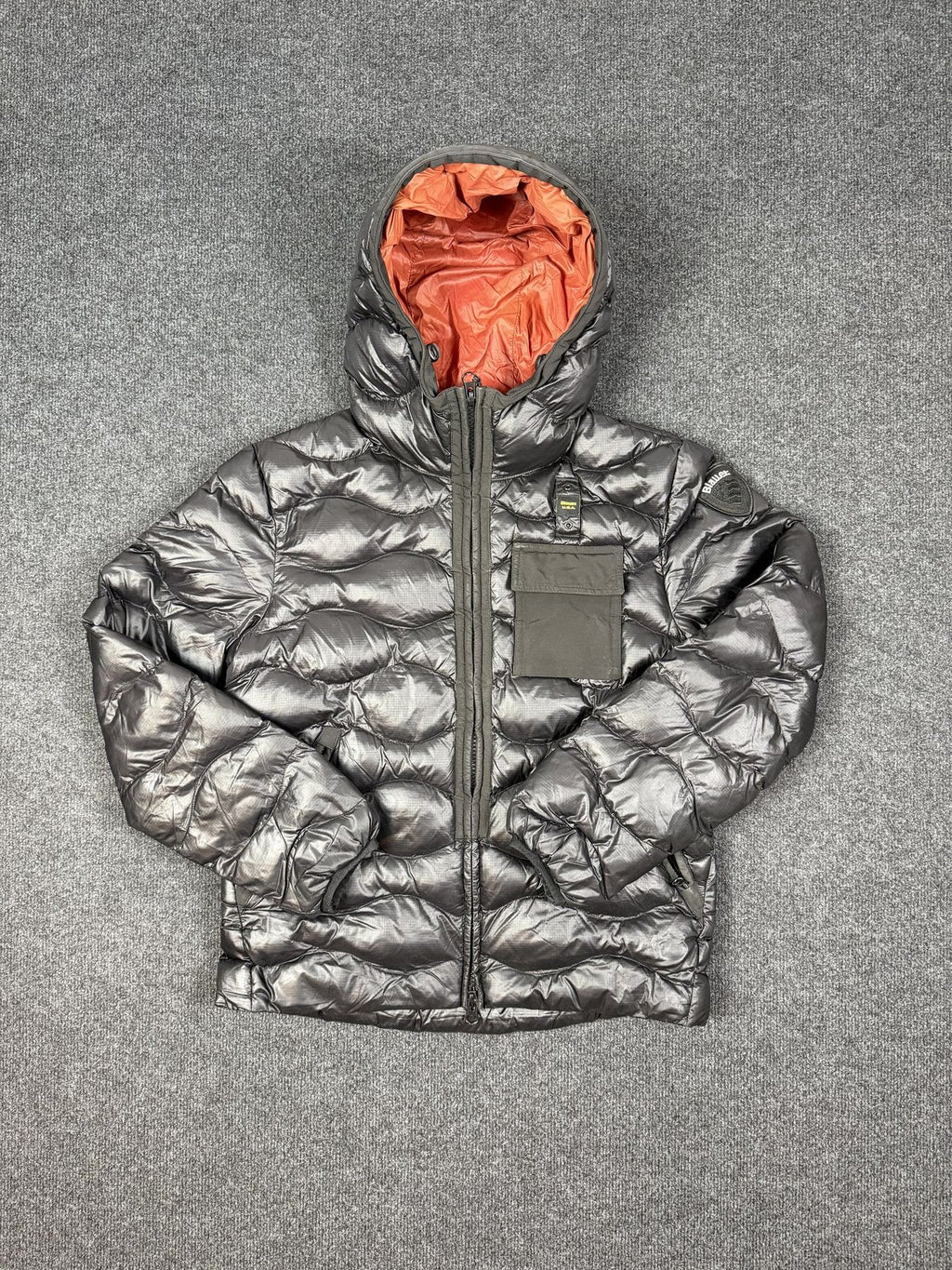 Blauer USA Hooded Down Jacket – Metallic Grey