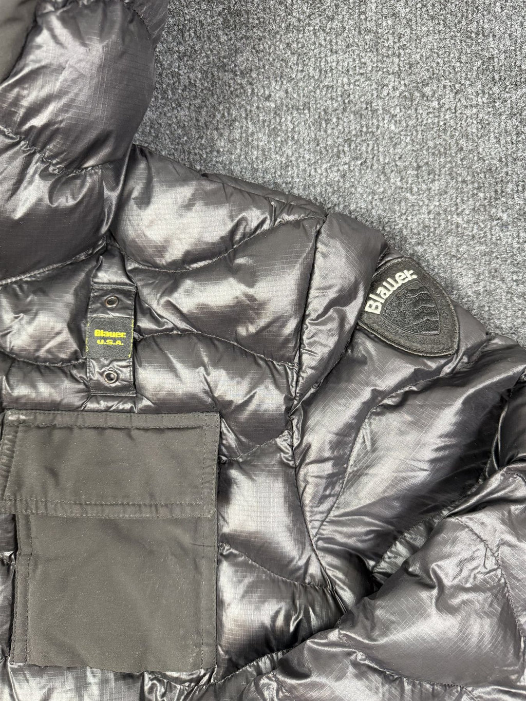 Blauer USA Hooded Down Jacket – Metallic Grey