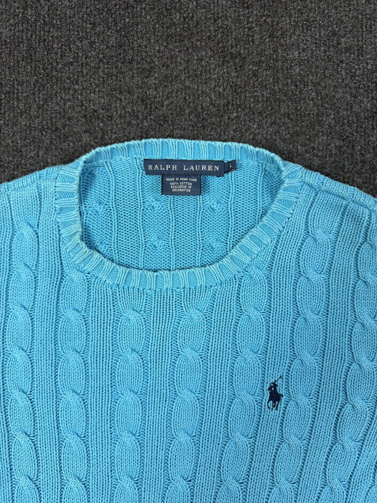 Ralph Lauren Cable Knit Jumper – Light Blue