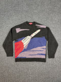 Supreme Knit Jumper – Rocket Motif – Charcoal