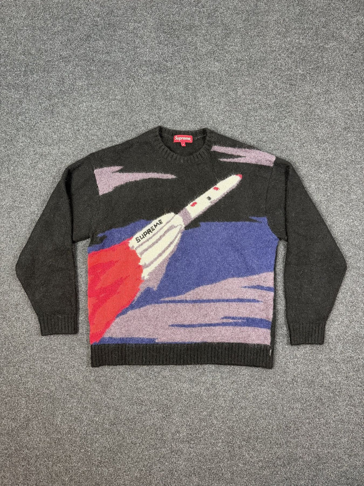 Supreme Knit Jumper – Rocket Motif – Charcoal